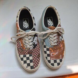 Vans Multi Print Bandana Checker Paisley Tiger Sneakers Women's Size 9 Men 7.5